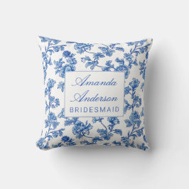 Almofada Presente de Noiva Azul e Branco Chinoiserie