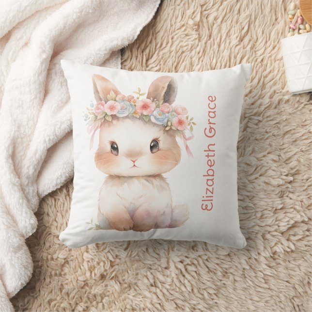 Almofada Presente de Nome Monograma de Coelhozinho Bebê Ber (Cobertor)