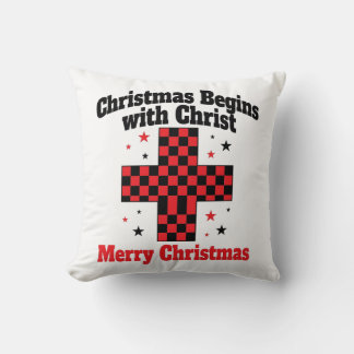 Almofada Presente de Travesseiro Natal Começa Com Cristo