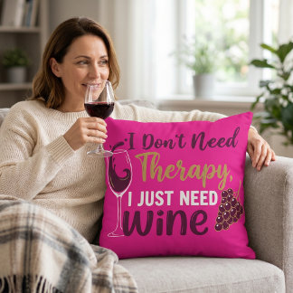 Almofada Presente Divertido para Amantes de Vinho: Não Prec