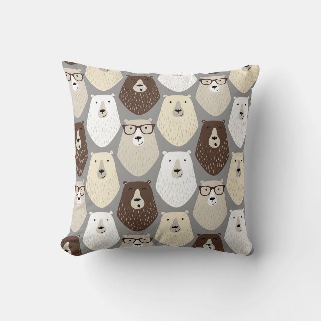 Almofada Presente do Dia dos Pais com Urso Bonito e Engraça (Frente)