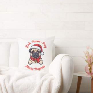 Almofada Presente Engraçado de Natal para Amantes de Pug Ma