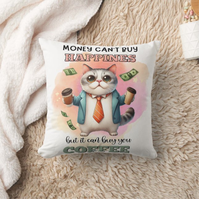 Almofada Presente engraçado para amantes de gatos: Dinheiro (Cobertor)