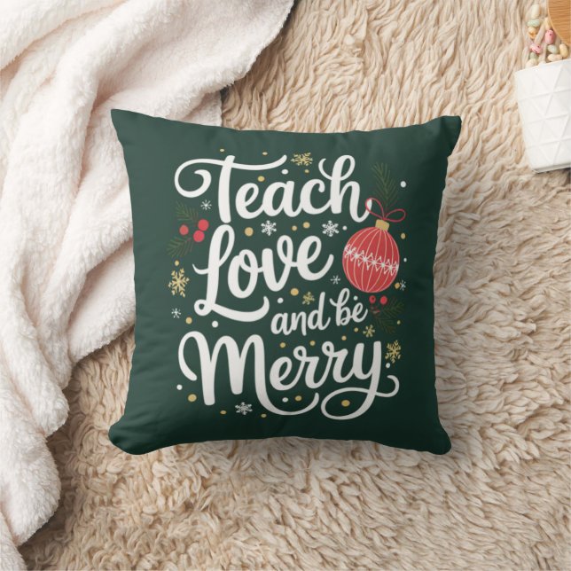 Almofada Presente engraçado para professor no Natal Ensine  (Cobertor)