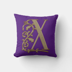 Almofada Presente Monograma X Roxo Real para Casamento e An