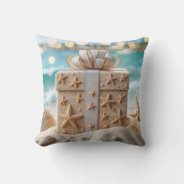 Almofada Presente na praia natalina com peixe-estrela