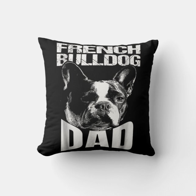 Almofada Presente no cão | Pai francês Bulldog (Frente)