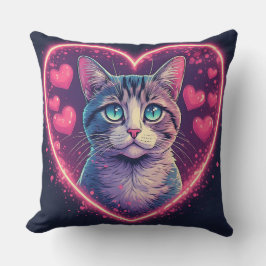 Almofada Presente para Amante de Gatos Romântico | Animal N