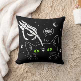 Almofada Presente para Amantes de Gatos Pretos no Halloween