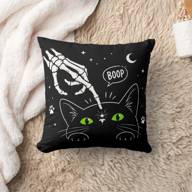Almofada Presente para Amantes de Gatos Pretos no Halloween (Cobertor)