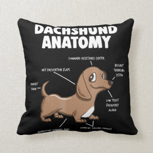 Almofada Presente para cães  Anatomia Dachshund Funny Weine
