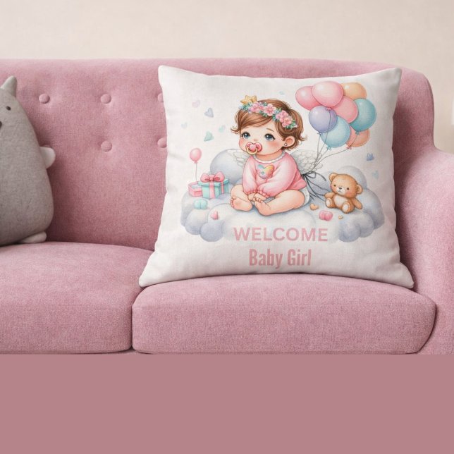 Almofada Presente para Chá de Bebê Rosa Pastel (Criador carregado)