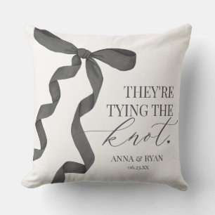 Almofada Presente para Chá de Noiva Black Bow Tying the Kno