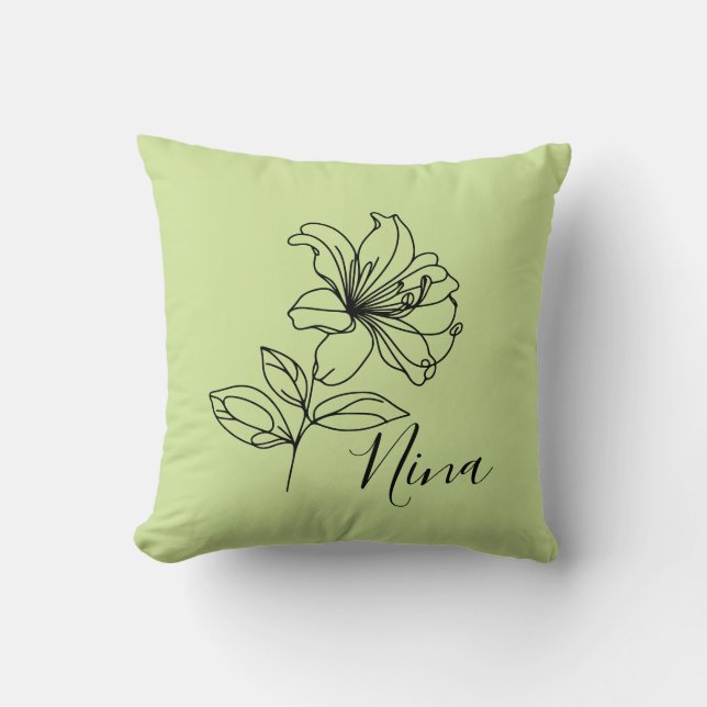 Almofada Presente Personalizado da Flor de Nascimento Junho (Frente)