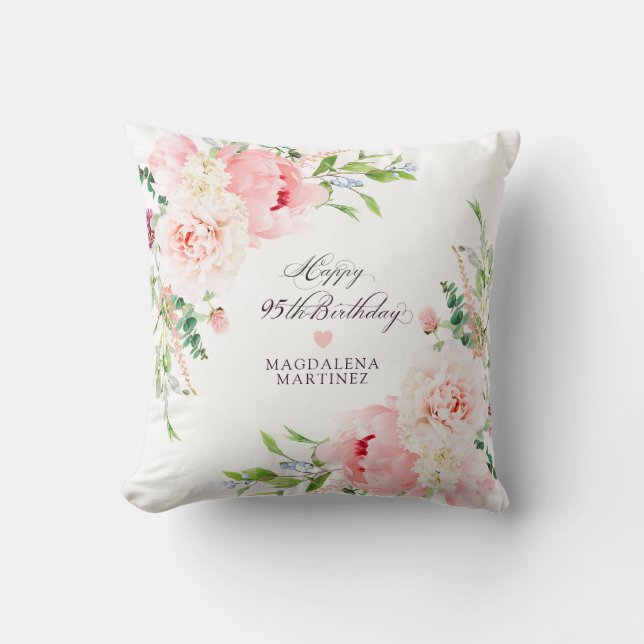 Almofada Presente Personalizado de Aniversário de 95 anos R (Frente)