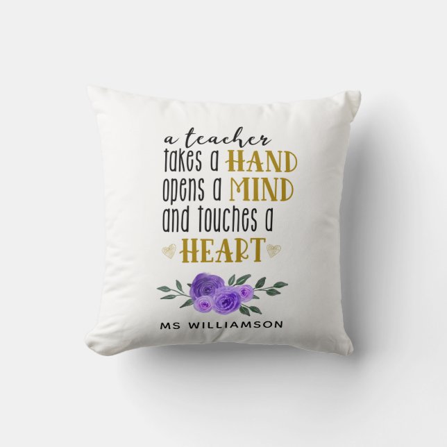 Almofada Presente Personalizado de Apreciação do Professor  (Frente)