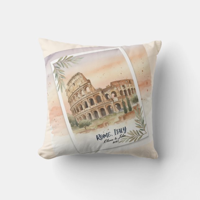 Almofada Presente personalizado de lua de mel ou férias em  (Frente)
