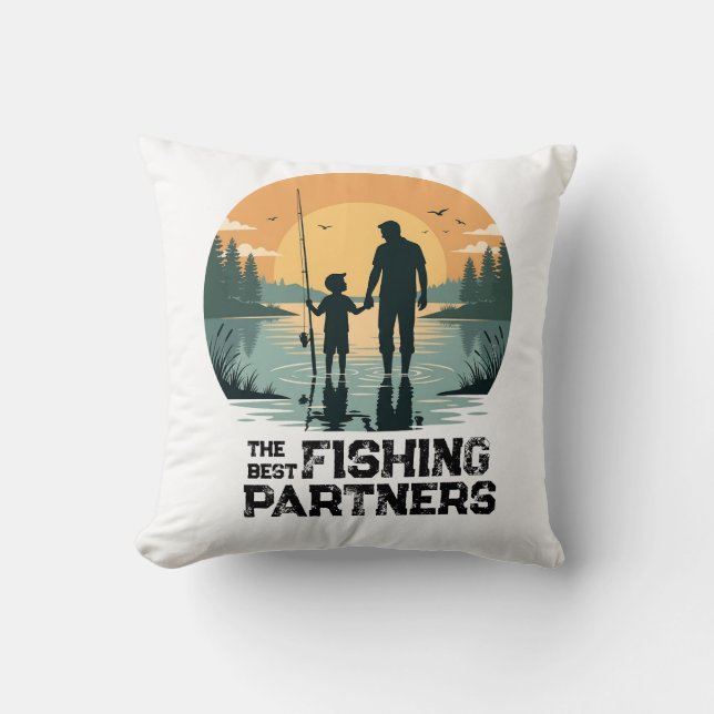 Almofada Presente Personalizado de Pesca para Pai e Filho (Frente)