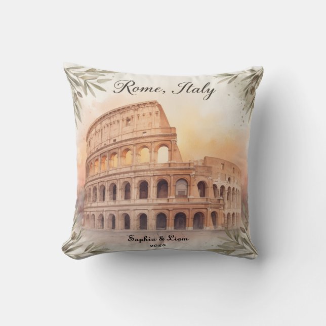 Almofada Presente Personalizado de Viagem Lua de Mel ou Fér (Frente)