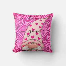 Almofada Presente Personalizado LOVE YOU Corações Gnomo Dia