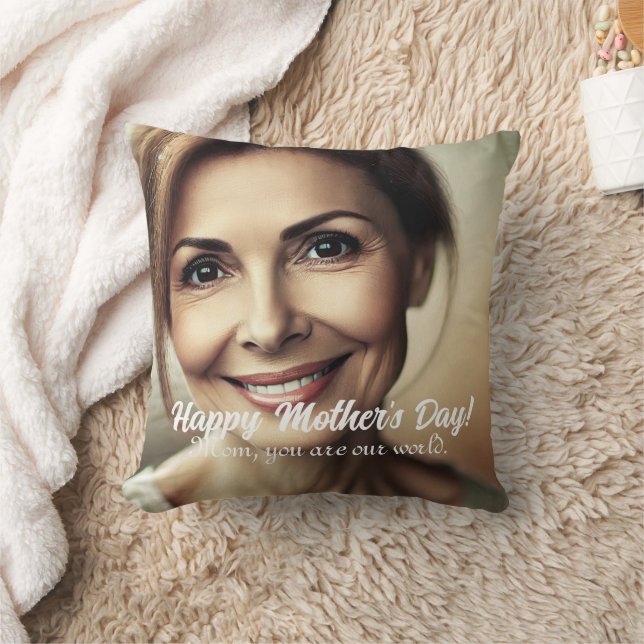 Almofada Presente personalizado no dia da mãe com foto (Cobertor)