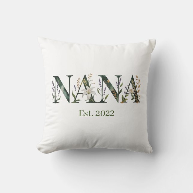 Almofada Presente Personalizado para Nana Ano de Est Floral (Frente)