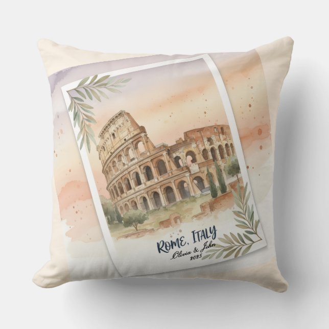 Almofada Presente personalizado Roma Itália para lua de mel (Frente)