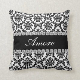 Almofada Presente PRETO do travesseiro AMORE do olhar de