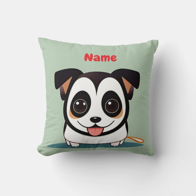 Almofada Presente único de cachorro de desenho animado fofo (Frente)