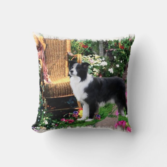 Almofada Presentes de Arte de Collie de Borda (Frente)