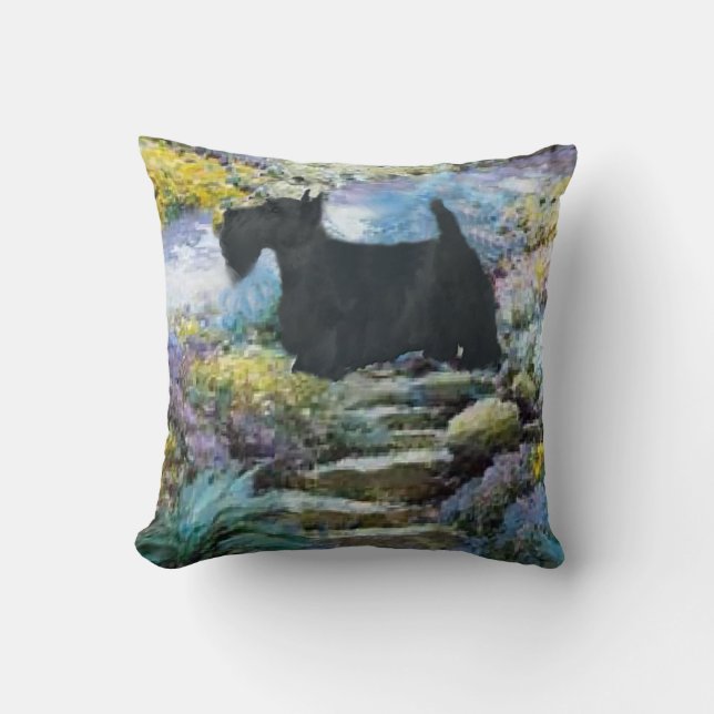 Almofada Presentes de Arte Terrier escoceses (Frente)