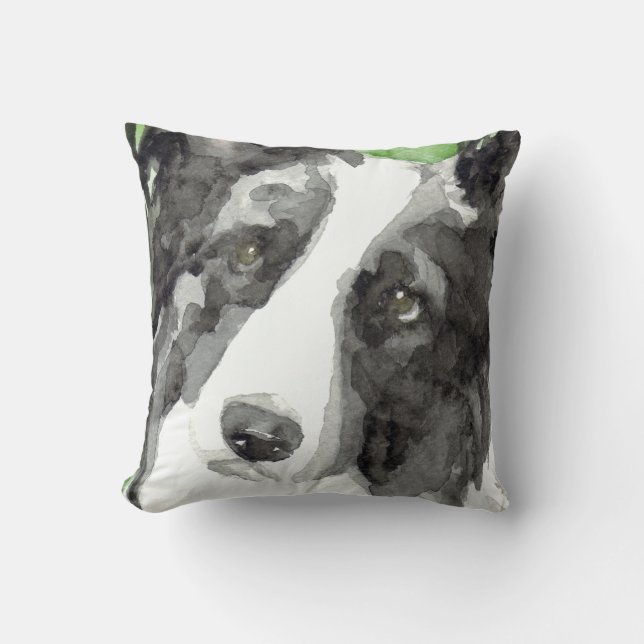 Almofada Presentes de border collie da aguarela (Frente)