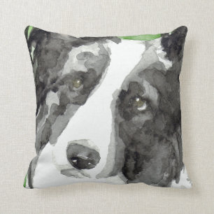 Almofada Presentes de border collie da aguarela