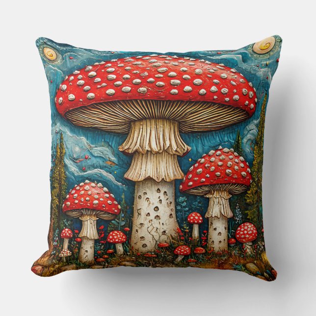 Almofada 🍄 Presentes de Decoração Aconchegante de Cogumelo (Frente)