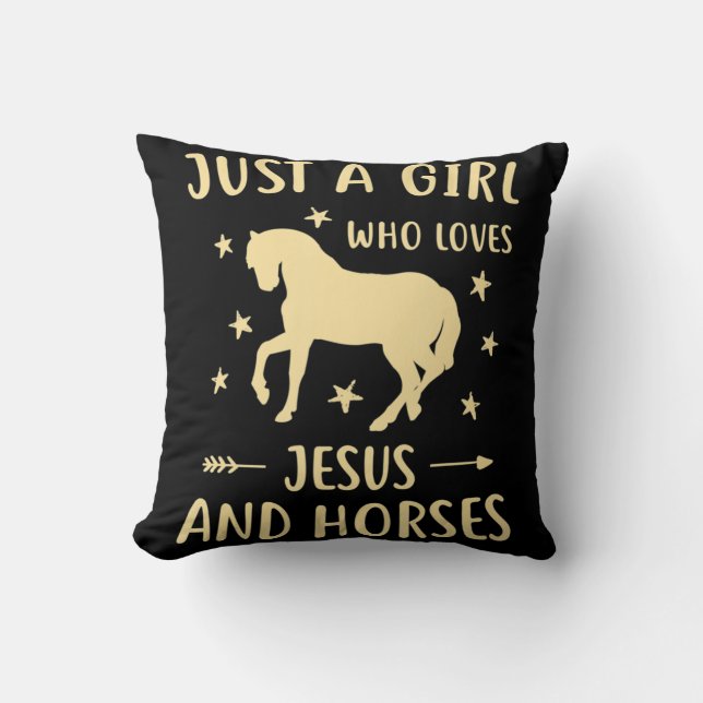 Almofada Presentes De Jesus E Cavalos Para Meninas (Frente)