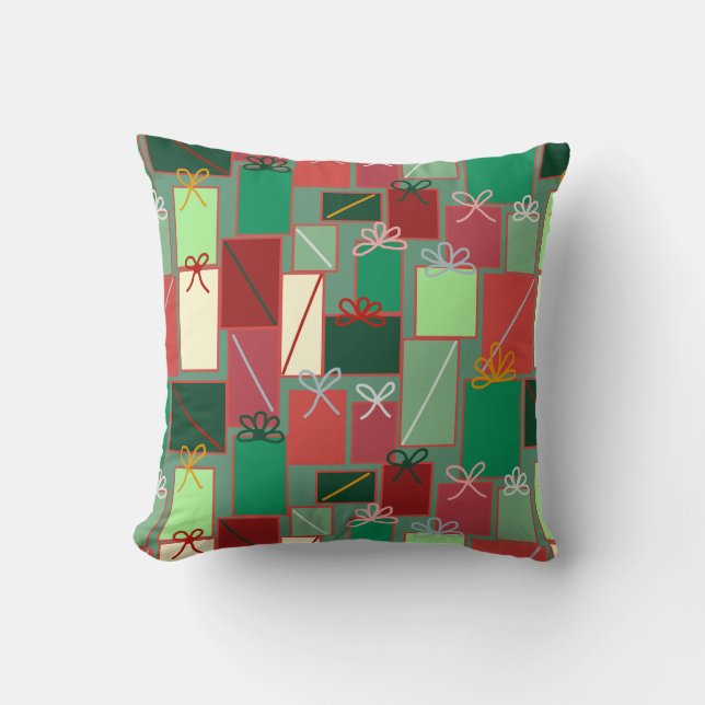 Almofada Presentes de Natal com fitas e Arcos (Frente)