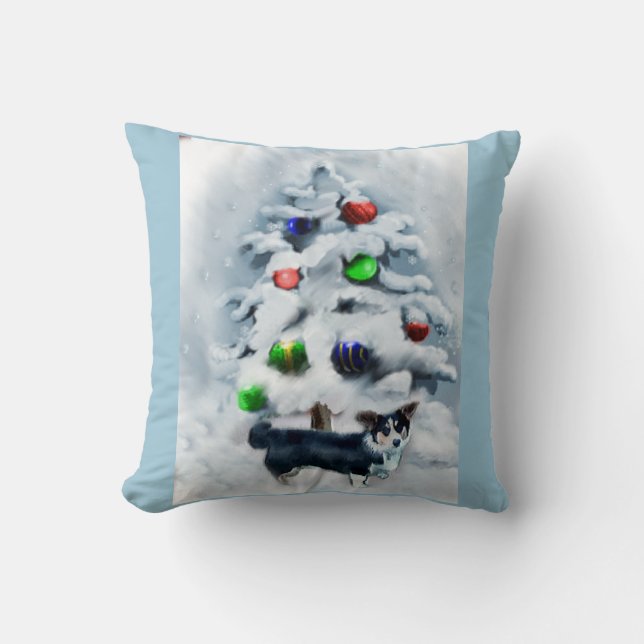 Almofada Presentes de Natal de Cardigan Welsh Corgi (Frente)