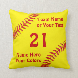 Almofada Presentes personalizados da equipe do softball,