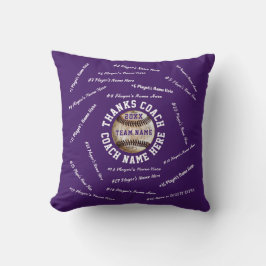 Almofada Presentes Personalizados de Beisebol Roxo e Branco