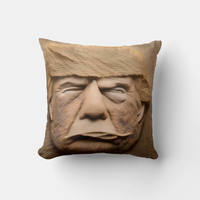 ALMOFADA PRESIDENTE DONALD TRUMP BURLAP DESIGN (Frente)