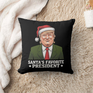 Almofada Presidente Favorito do Papai Noel Engraçado Trump 