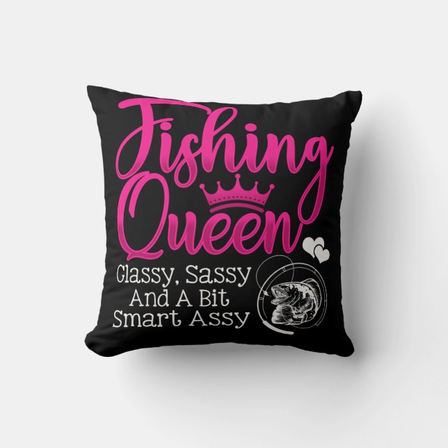 Almofada Pressionando a Rainha Cassy Sassy Um Pouco de Peix (Frente)