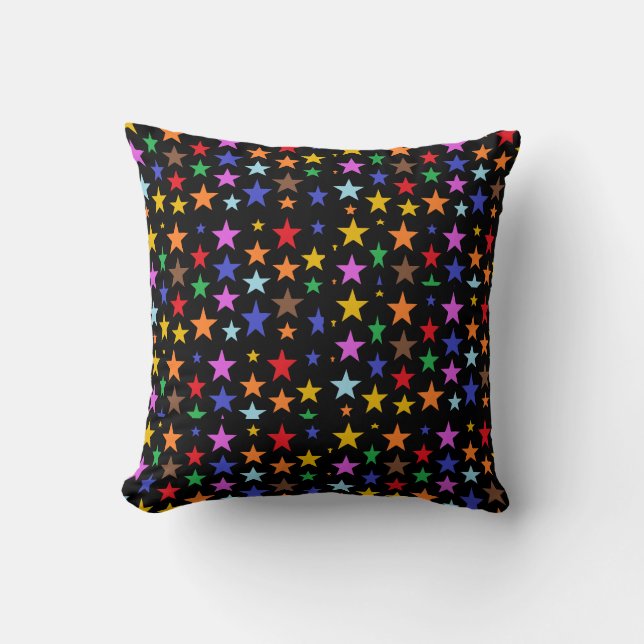 Almofada Preta com Estrelas para a Sua Cama ou Sof (Frente)