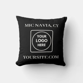 Almofada Preta e Branca com Logotipo Retangular Mo