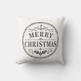 almofada preta e branca de natal vintage