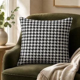 Almofada Preto Branco Ousado Houndstooth Grande