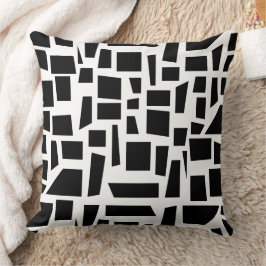 Almofada Preto & Branco Quadrado e Retângulo Arte Padrão