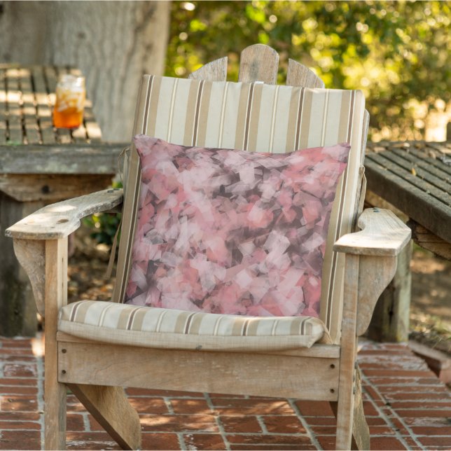 Almofada Preto Cinza Rosa Branco Geométrico Abstrato Modern (Cadeira)