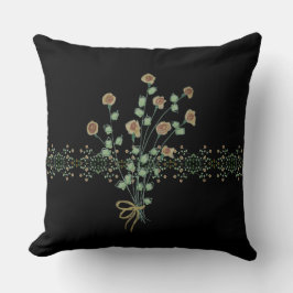 Almofada Preto Com Acento Floral