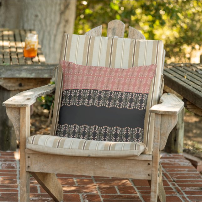 Almofada Preto com rosa (Cadeira)